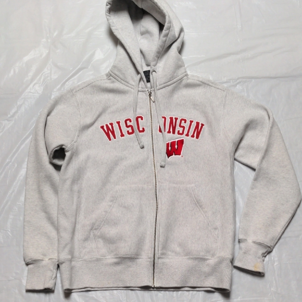 Signature Wisconsin Badgers Full Zip Hoodie Hooded Sweatshirt Size Medium